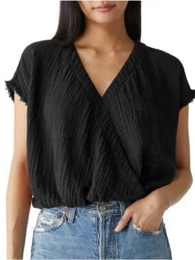 NWOT Michael Stars Evie Gauze Faux Wrap Top